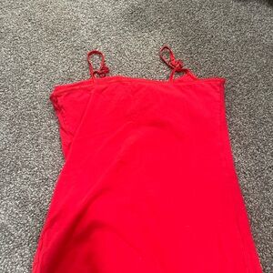 Red Spaghetti Strap Dress